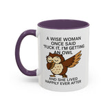A Wise Woman - Owl Cute Accent Mug